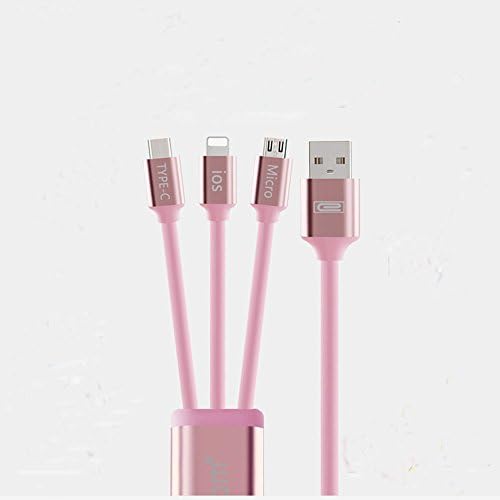 USB Type C / Lightning / Micro 3 in 1 Charging Cable, Getwow 4ft / 1.2m Multiple Universal Charging Cable for iPhone iPad and Android Smartphone