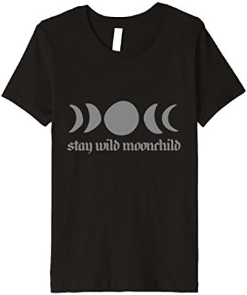 Kids Stay Wild Moonchild t-shirt vintage style moon phases tees 8 Black