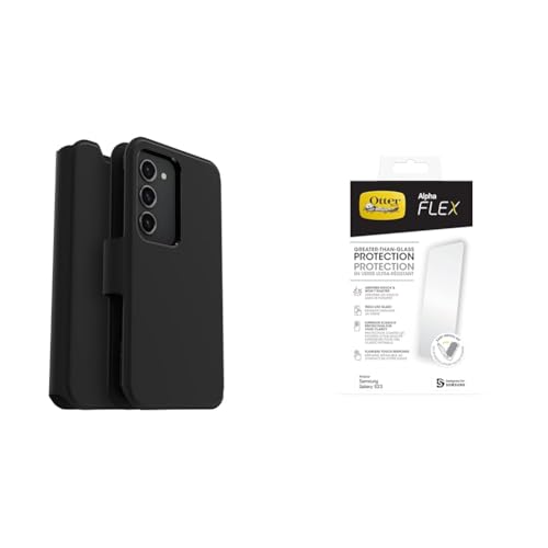 OtterBox Strada Via Samsung Galaxy S23 Black Night - black with Premium Glass Screen Protector