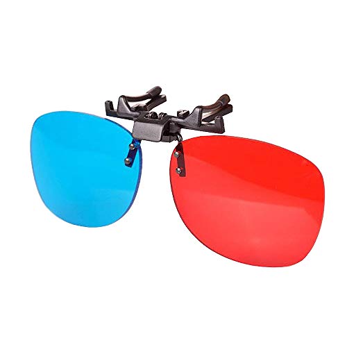 Solarson 3D Clip-on Glasses Red Blue 3D Glasses for All 3D Movies Games TV Light Simple Design