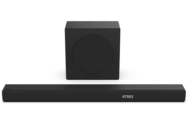 Hisense 3.1 Ch 380W Soundbar with Wireless Subwoofer and Dolby Atmos, 5-Speaker Array, 7 EQ Modes, HDMI eARC Port, Bluetooth, Surround Sound - R632