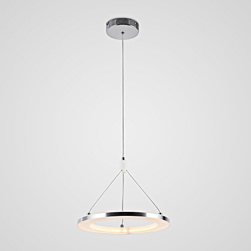 11.8" Acrylic Pendant Light, EverFlowery Modern Home Round Ceiling Fixture Flush Mount LED Chandeliers Lighting With 1 Ring for Kitchen, Dining Room, Living Room, and Foyer, Chrome and Warm White