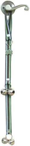 PoochieBells Housetraining Dog Doorbell, Mint Cookie Stripe Chocolate-Green Stripe Design
