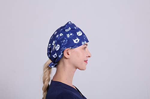 Zaqzeq Adjustable Surgical Cap Scrub Hat Medical Doctor Nurse Sweat Absorption Woman/Man (color19) - Thumbnail 4