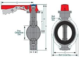 Spears 752311-030C CPVC Schedule 80 CPVC Wafer Butterfly Valve with Lever Handle, EPDM, 3-Inch