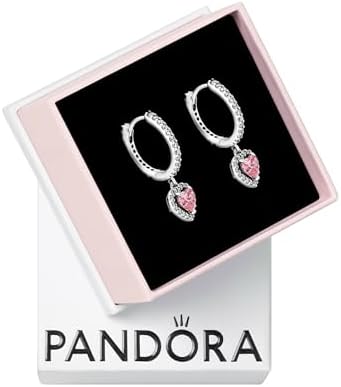 PANDORA Sparkling Elevated Heart ピアス Amazon.com: PANDORA Sparkling Elevated Heart Stud Earrings