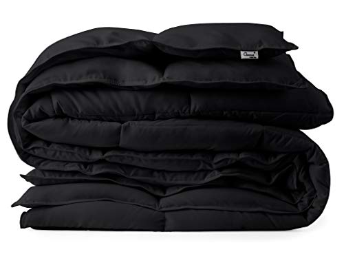 Black Down Alternative Comforter Duvet Insert - Corner Tabs, Double Stitches, Piped Edges, Siliconized Fiber, Protects Against Dust Mites, Hypoallergenic, Allergy Free - Oversized Queen 92" x 96"