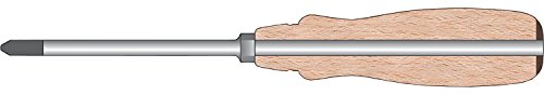 Felo 22155 MF Slotted, Phillip Screwdrivers 5PC Set w/Wood Handle & Matte Blade - Thumbnail 4