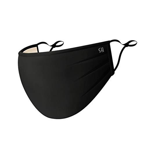 Unisex Mouth Mask Adjustable Anti Dust Face Mouth Mask,Black Cotton Face Mask for Cycling Camping Travel Winter Warm Mask Fleece Earmuffs Riding Ski Snowboard Half Face Mask - Thumbnail 3