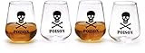 Circleware 77081 Poison Stemless Wine Glasses, Set