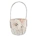 Customoffi Modern Basket – Best for Flower Girl Basket for Any Events – Classic and Elegant Round Basket with Handle