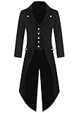 Farktop Men's Steampunk Vintage Tailcoat Jacket Gothic Victorian Coat Tuxedo Uniform Halloween Costume