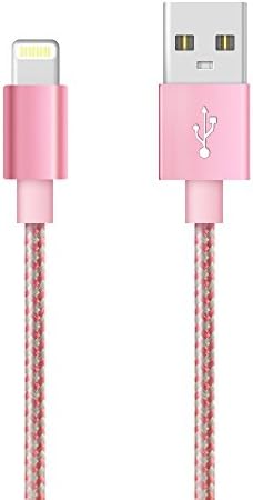iPhone Charger Cable,Maokoto iPhone Cable Lightning Cable (6FT,Rose Gold) Sync and Fast Charge Cable Nylon Braided Cord for iPhone 8/X 7/7 Plus/6/6s/6 Plus/6s Plus, iPad Pro/Air/mini,iPod and more