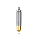 AMIST Jewelry Stainless Steel Bullet Pendant Necklace Chain Mens Silver&Golden