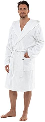 Mens Luxury Towelling Hooded Dressing Gown Bathrobe