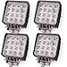 Oplips 4Pack 48W 4 inch Square LED Work Light Lamp Off Road High Power ATV Jeep Wrangler 4x4 Rv Trailer Boat Tractor Truck Excavator Fork Lift Camping Boat Tractor (4 x 48w Work Light)