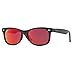Ray-Ban Junior RJ9052S New Wayfarer Square Sunglasses, Matte Black/Brown Mirror Orange, 47 mm