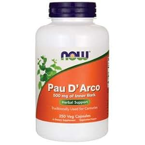 Now Foods Pau D'arco 500 Mg - 250 Capsules - Complément Alimentaire Neuf Sous Blister