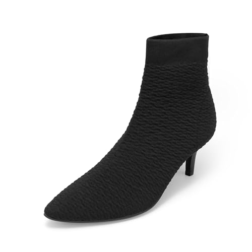 Aerosoles Women's Editta Knit Bootie, Black knit, 6.5W
