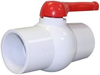 2-1/2" Inline PVC Ball Valve - 2.5-In Single Handle Shut-Off Valves - Slip Solvent Schedule 40 Pipe Connector - EPDM Seal Schedule 40 End - White Polyvinyl Chloride Piping for Sewer Hose Swimming Pool