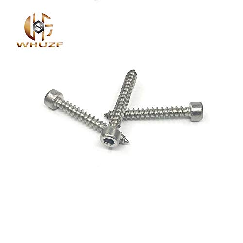 Screws M4/M5/M6L Hexagon Socket Screws Plate with Nickel Wooden Audio Furniture Sliding Door Self Tapping Screws Hardened - (Length: M4x50mm)