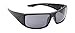 SPY Cooper XL, Rectangular Wrap Sunglasses, Color and Contrast Enhancing Lenses, Matte Black - Grey Polarized Lenses