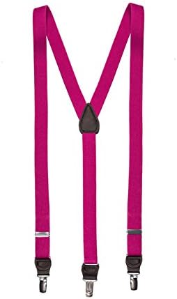 JJ Suspenders Men's Skinny Clip On Suspenders O/S Bright Pink