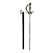 Toy Knight Sword with Sheath, Black Gold, One Size