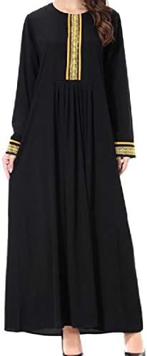 Sankt Women's Patchwork Middle East Turkish Style Muslim Kaftan Dresses