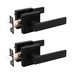 Probrico 2 Pack Square Door Lever Privacy Door Lock
