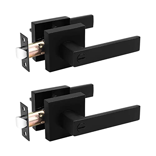 Probrico 2 Pack Square Door Lever Privacy Door Lock