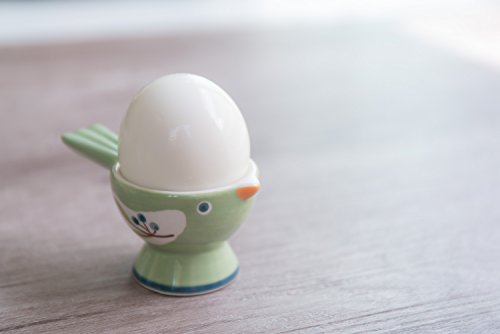 WD-FB37-2 set Ceramic soft or Hard boiled egg cup holder (Egg holder) - for Breakfast Brunch Soft Boiled Egg Holder Container Stand Set Green color - Thumbnail 5