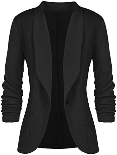 Women's Basic Vest Elegant Chic Blazers Slim Fit Office Suit Cardigan Draped Lapel Coat with a Button