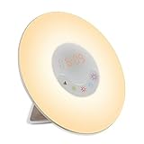 ChoiceLife Sunrise Simulation Wake-Up Light Alarm Clock Nature Night Light with FM Radio Function and Touch Control and USB Charger for Bedroom Playroom Nursery