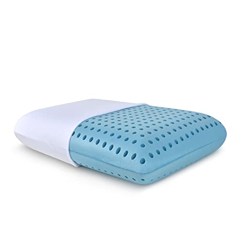 Pharmedoc Cooling Pillow, Memory Foam Pillows, 1 Pack, Ventilated Blue
