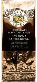 Royal Kona Coffee Ground Chocolate Macadamia 2 / 8oz Bags Bonus Hawaiian Tropical Tea