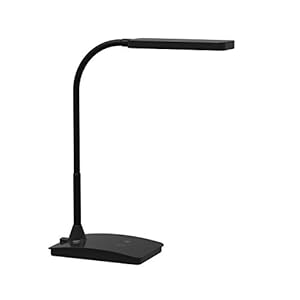 LED-tafellamp MAULpearly colour vario, dimbaar, 36 cm hoog, flexibele arm, met standaard, zwart, 8201790