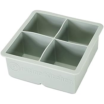 Large Ice Cube Mold - Makes 4 Jumbo 2.25 Inch Big Ice Cubes - Prevent Diluting Your Scotch, Whiskey, Cocktails - Keep Drinks Chilled with PratiCube Large Ice Cube Trays - 1 Pack