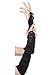 Sumind 1920s Opera Gloves Fingerless Gloves Long Satin Gloves Elbow Length(Black 3, 19 inch)