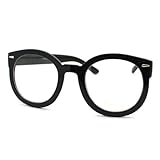 Black Oversized Round Thick Horn Rim Clear Lens Fashion Eye Glasses Frame