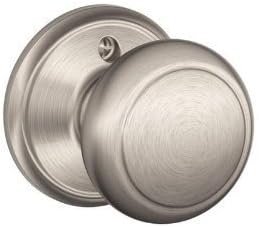 Schlage F170-AND Andover Single Dummy Door Knob from the F-Series, Satin Nickel by Schlage Lock Company