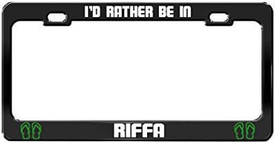 Cecil Rob I'D RATHER BE IN RIFFA Bahrain Black Auto License Plate Frame Tag Holder