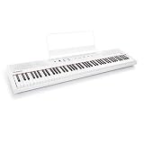 Alesis Recital White | All White 88-Key Digital Piano / Keyboard with Full-Size Semi-Weighted Keys, Power Supply, Built-In Speakers and 5 Premium Voices