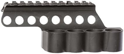 Mesa Tactical SureShell Carrier and Rail for Mossberg 500/590 (4-Shell Holder, 12-GA, 4 1/2 in top Rail)