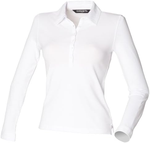 Skinni Fit Ladies/Womens Long Sleeve Stretch Polo Shirt