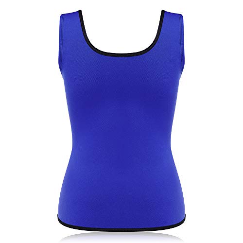 Neoprene Sauna Suit Tank Top Vest, Slimerence, Waist Cinchers Corset Waist Slimming Belt Corset Bustier Waist Trimmer Belt Body Shaper and Weight Loss Blue S - Thumbnail 2