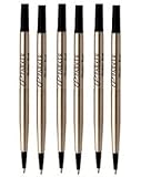 Parker Quink Ink RollerBall Medium Point Black Ink Refill 6 Refills 3021531