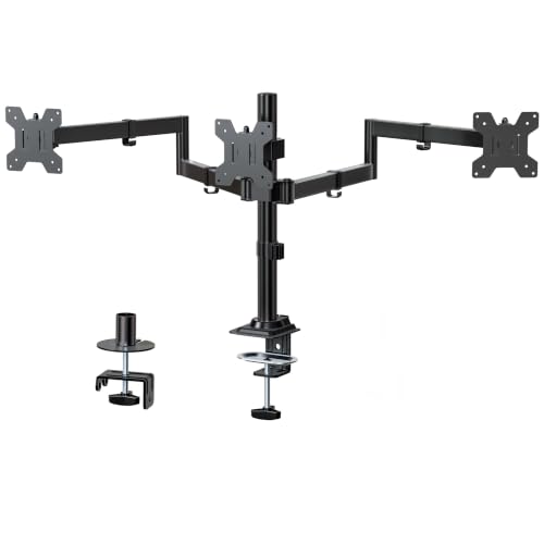 WALI Monitor Halterung 3 Monitore für bis 27 Zoll Bildschirm,Voll Verstellbare Triple Monitor Halterung, Monitorhalterung 3 Monitore 7 kg pro Arm,VESA
