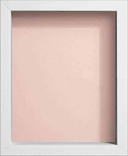 Radcliffe White Wooden Deep 3D Box Frame 12x12 inch, Pink Backing Board * Choice of Sizes* Fitted with Real Glass — image 1