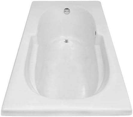 Carver TubsAR7236 - Soaking White Rectangle Modern Acrylic Bathtub - 72"L x 36"W x 18"H - Builtin Armrest